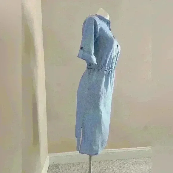 Ann Taylor blue button dress - Picture 2 of 3